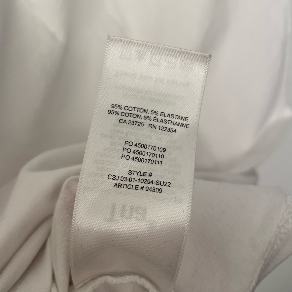 Aritzia TNA Peekaboo / Cut Out Cropped White T Shirt Size L - Picture 2 of 4